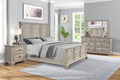 Queen Wood Bedroom Set with Dresser Mirror and Two Nightstands F49887