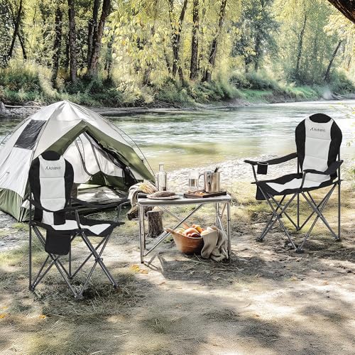 Camping Chairs 2 Pack with Cup Holder & Cooler Bag H28484