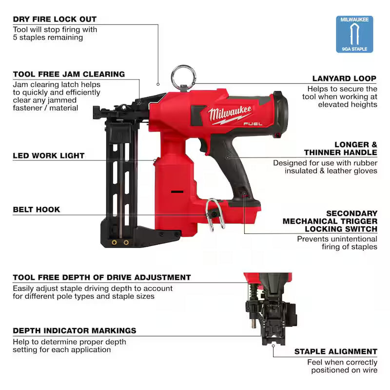 18-Volt Lithium-Ion Brushless Cordless Utility Fencing Stapler P55804