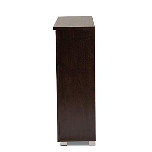 Dark Brown 3-Door Shoe Storage Cabinet E500548