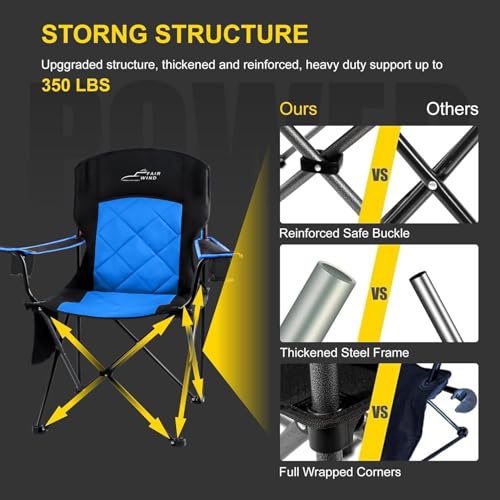 Oversized Padded Camping Chair 2 Pack Black U2793