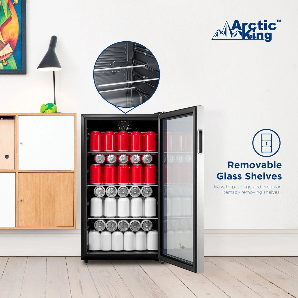 115-Can Beverage Fridge & Cooler Stainless Steel R967626