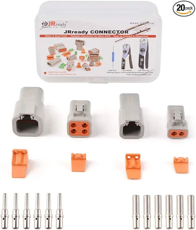 2 4 Pin Gray IP67 Waterproof Electrical Connector Kit M9794