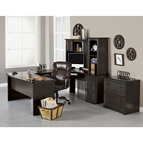 Walnut U-Shaped Executive Desk Q794435