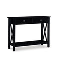 Black 2-Drawer Solid Wood Console Table R355