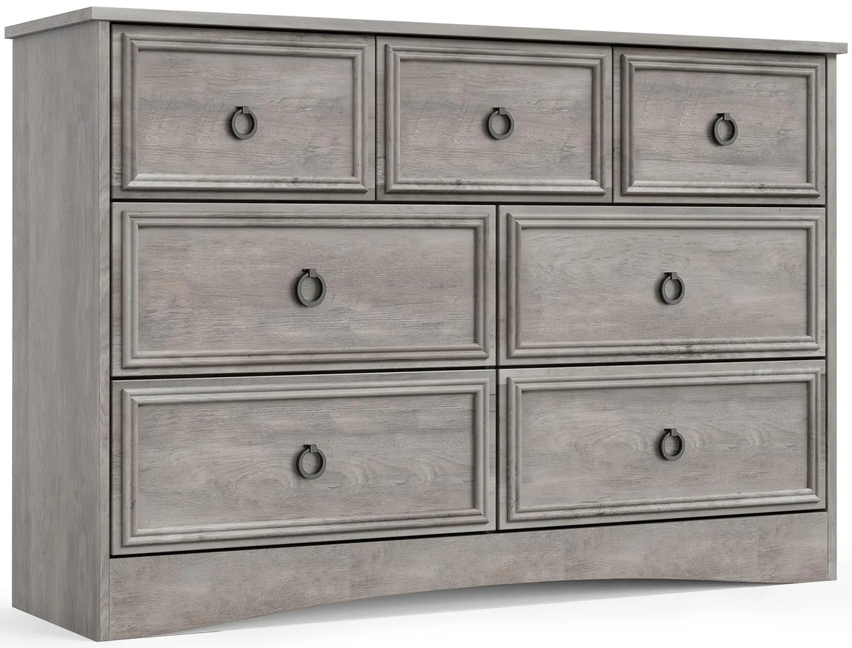 Gray 7 Drawer Dresser H116