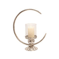 19 in. Aluminum Ring Candle Holder with Glass G656