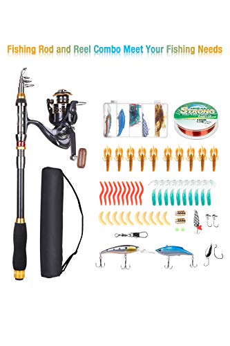 Carbon Fiber Telescopic Fishing Rod and Reel Combo with Carrier Bag B47559