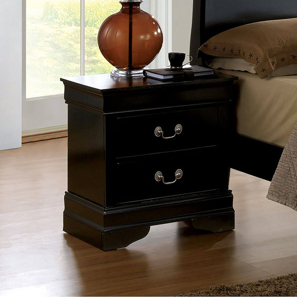 Grey Solid Wood Nightstand D1462