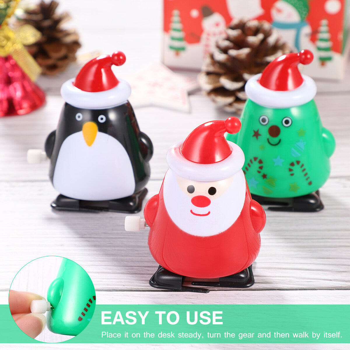 8pcs Christmas Clockwork Wind Up Toys L334952