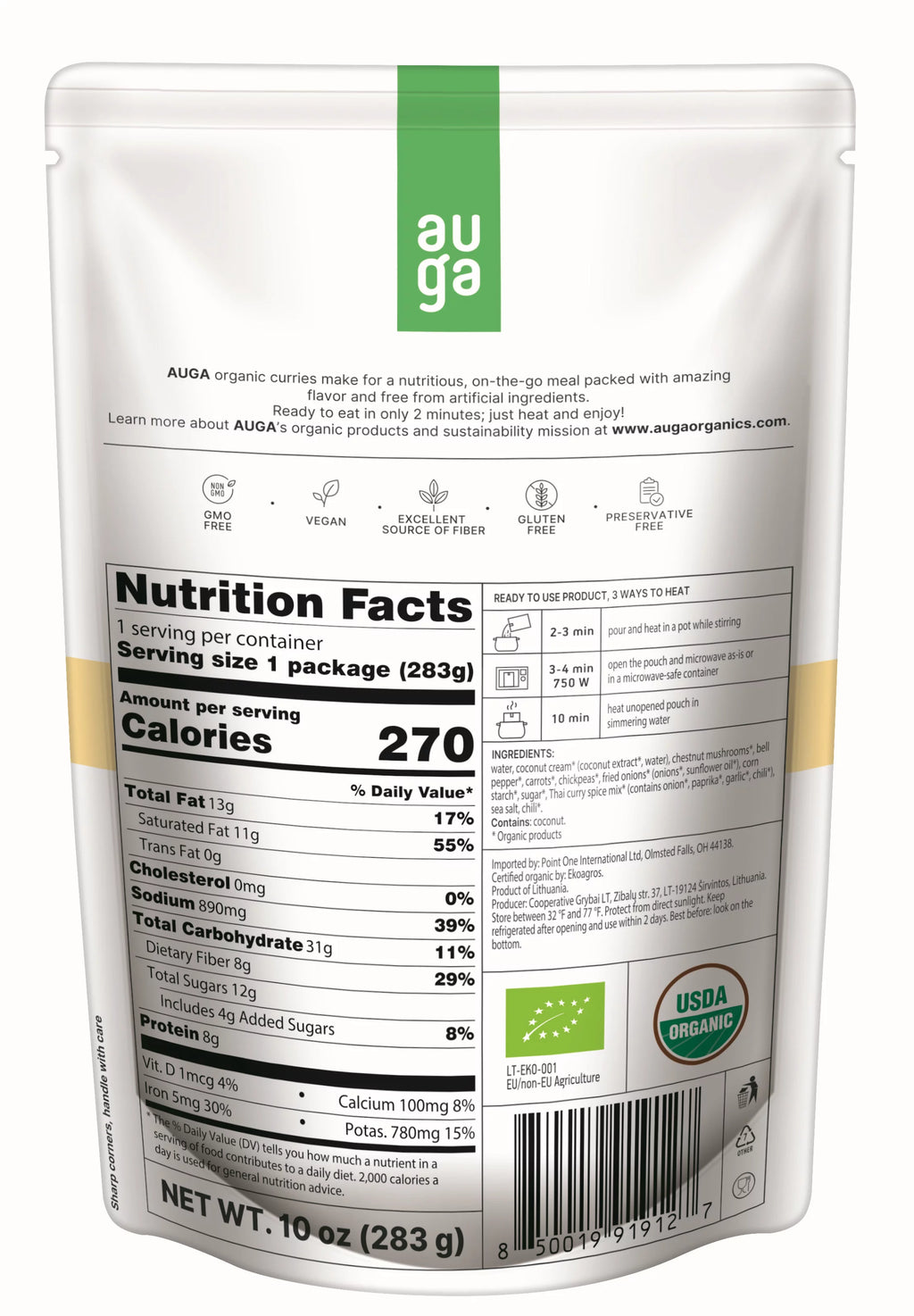Organic Yellow Curry Meal 10oz 12-pack Vegan T850372