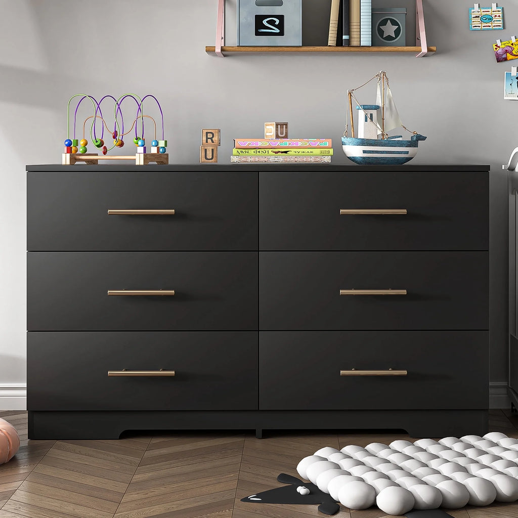 White Wood 6 Drawer Dresser I2920