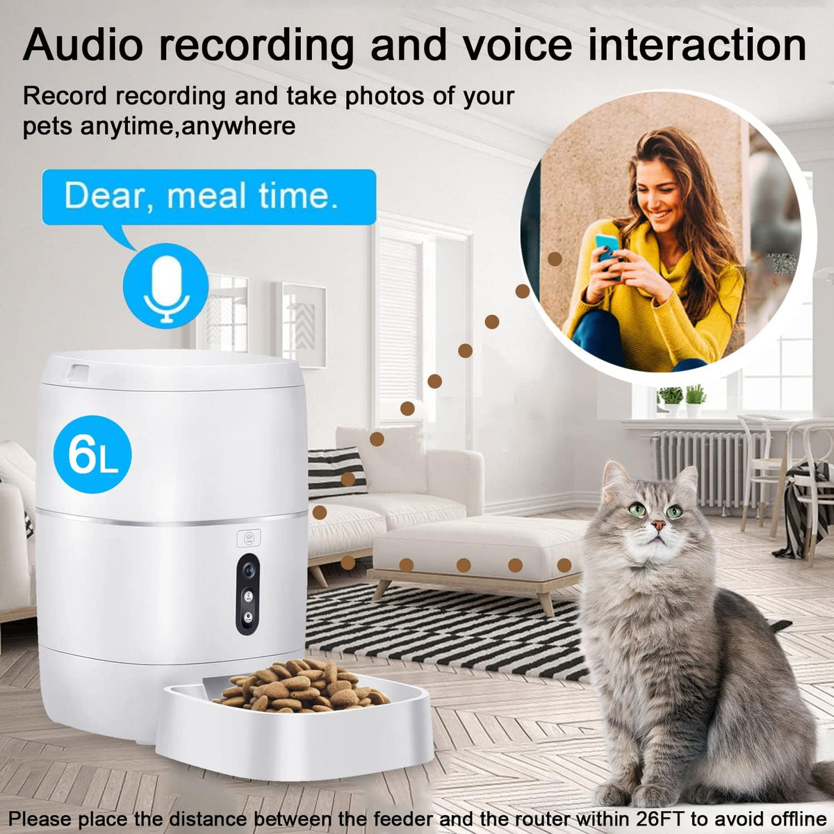 6L WiFi Pet Camera Automatic Dog Feeder R53921