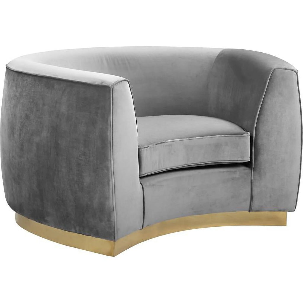 3-Piece Velvet Accent Chair Chaise and Loveseat D949
