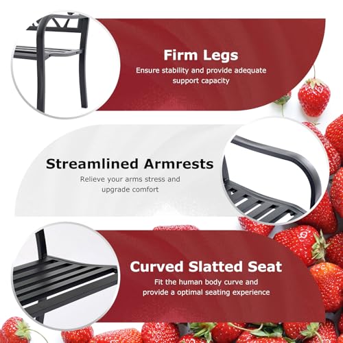 50” Outdoor Garden Bench with American Flag Style H440