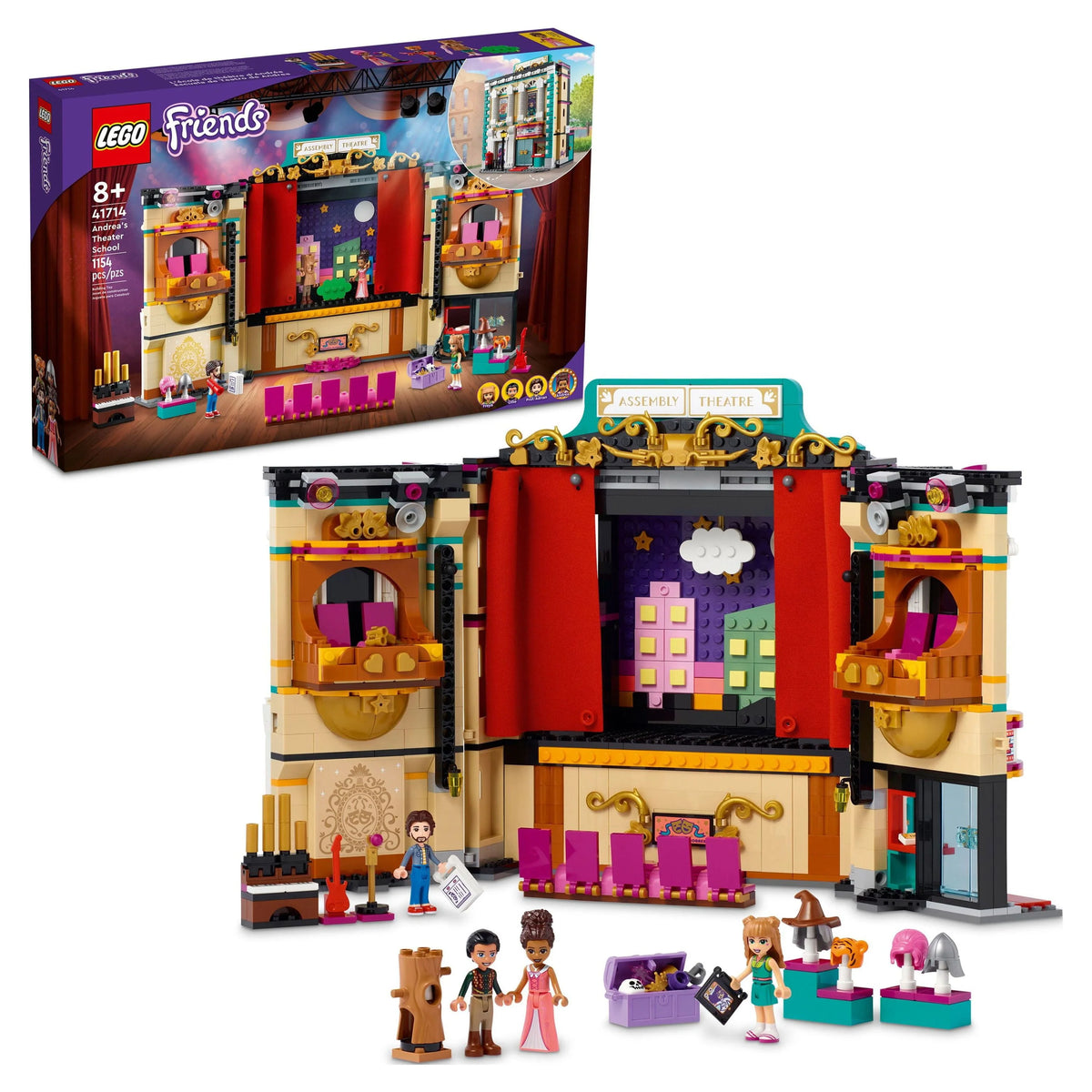 Theater School Playset with 4 Mini-Dolls H807