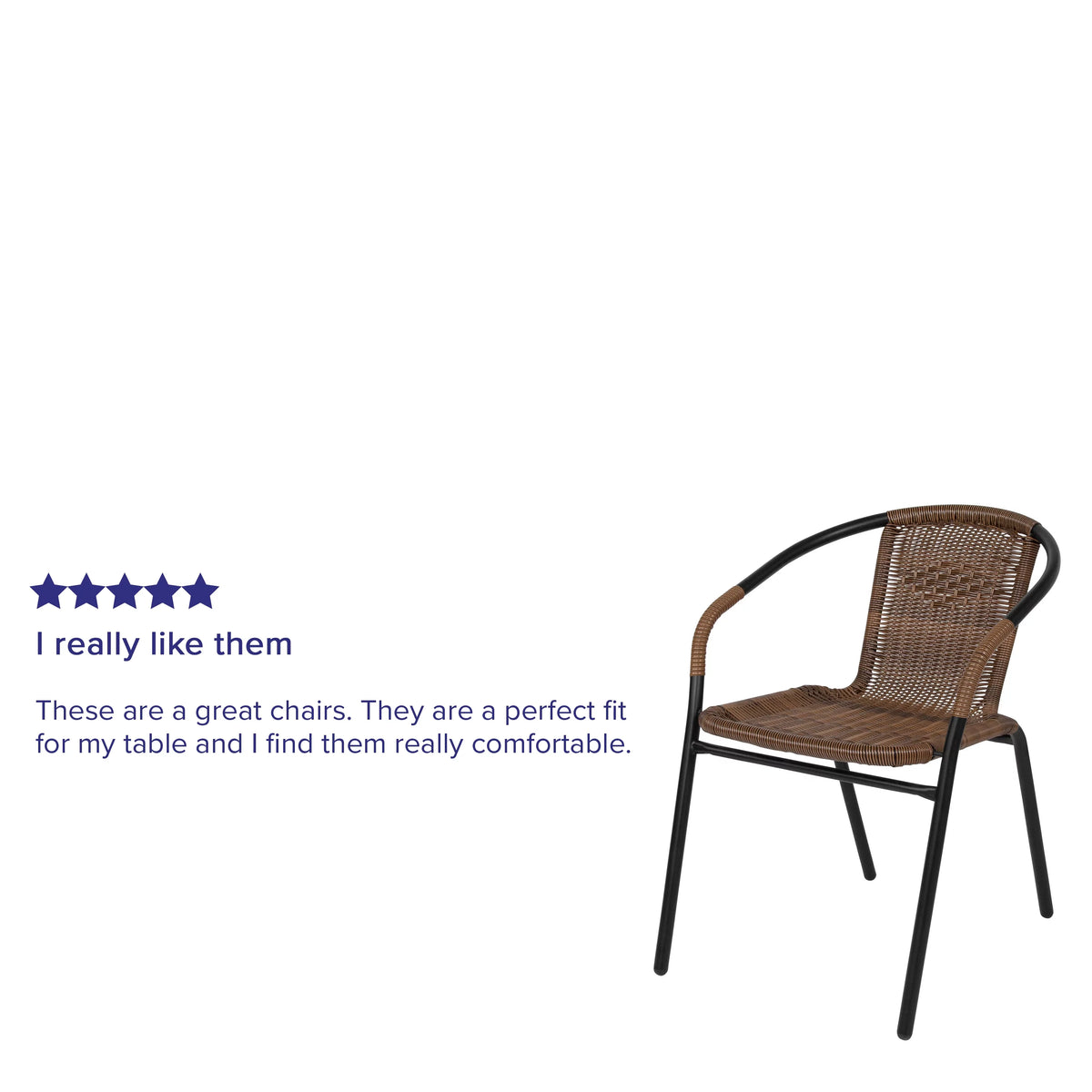 Medium Brown Rattan Stack Chair U491