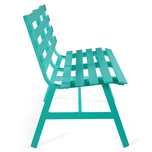 Blue Weatherproof Aluminum Outdoor Bench O1172