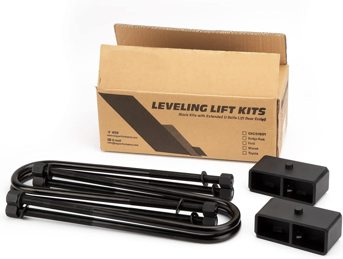 2 Inch Rear Lift Kit with Blocks and U-bolts Set A20625