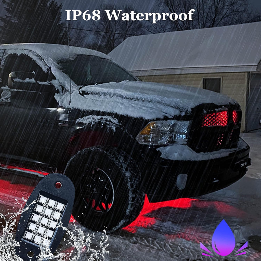 LED Rock Lights, 180 LEDs RGB IP68 Waterproof (12 Pods) B423833