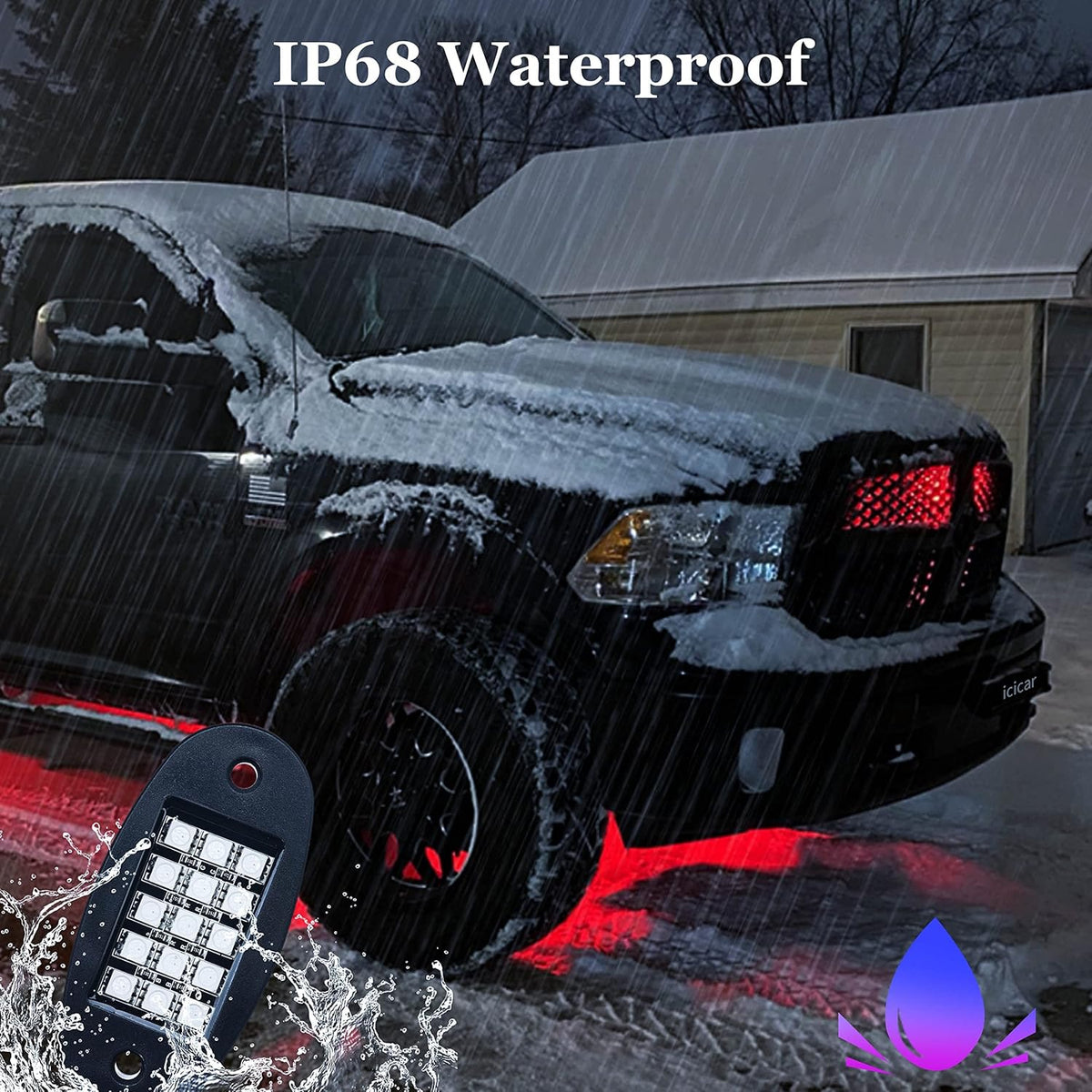 LED Rock Lights, 180 LEDs RGB IP68 Waterproof (12 Pods) B423833