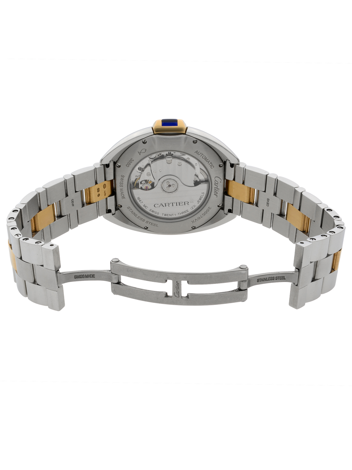 18k Rose Gold Steel Silver Guilloche Automatic Men Watch P38199