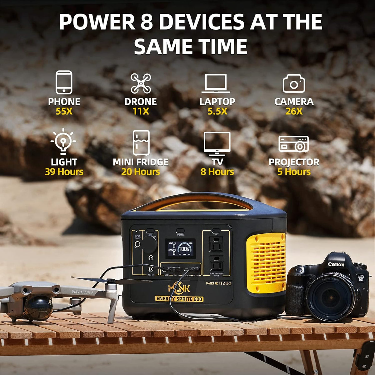 Portable Power Station 600W 540Wh Lithium Battery Pack with AC Outlets Z703160