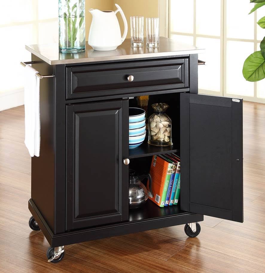 Stainless Steel Top Portable Kitchen Cart Island Q586