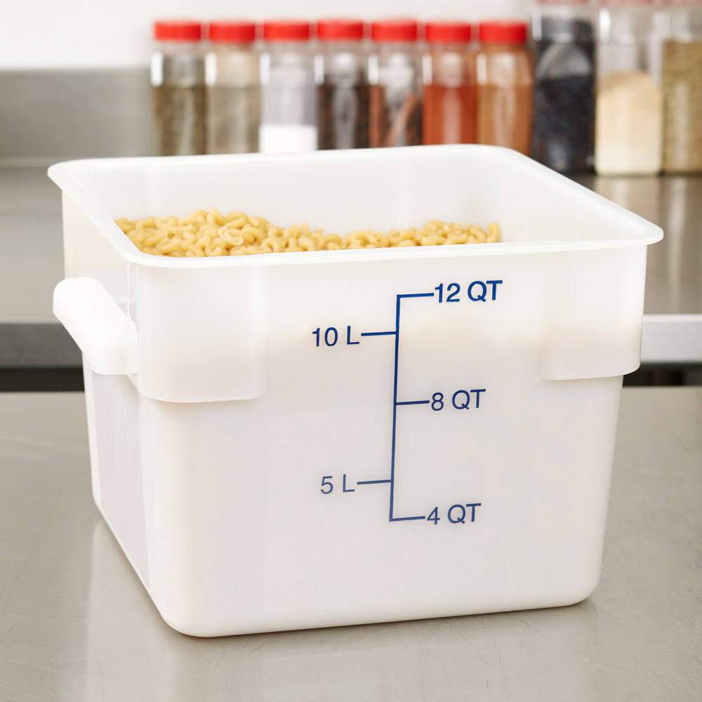 White 12 qt. Square Food Storage Container N776