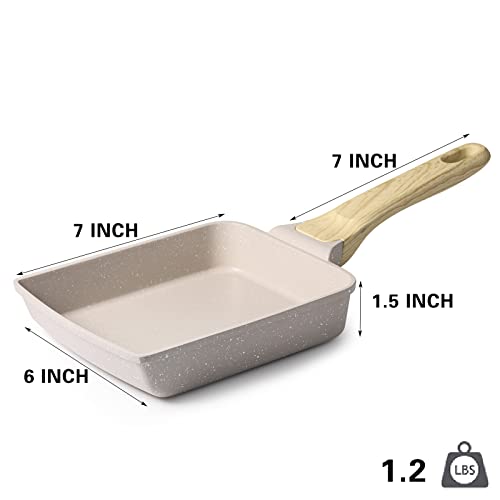Nonstick Granite Omelette Pan with Spatula, 6" x 7" (Grey) S800521