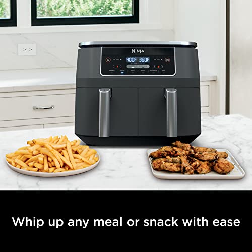10 Quart DualZone XL 2-Basket Air Fryer, Grey B1172