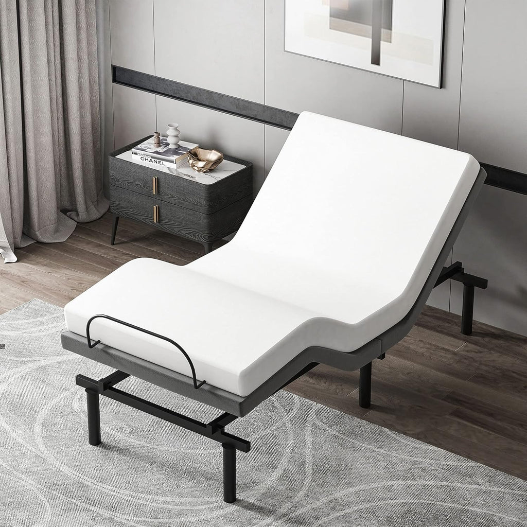 Gray Twin XL Adjustable Bed Frame with Wireless Remote H508842
