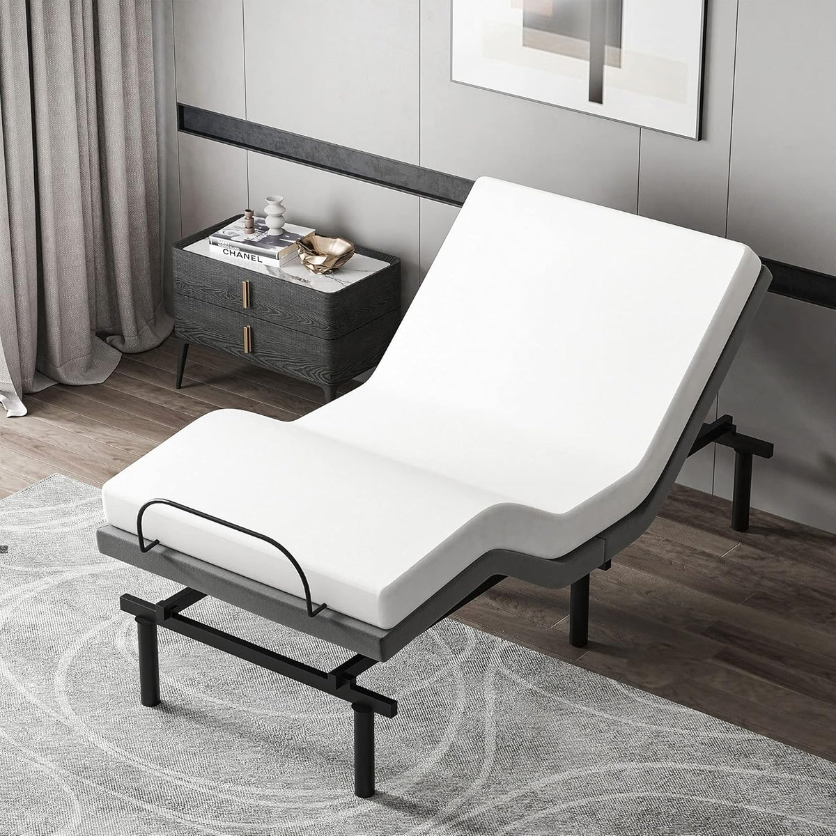 Gray Twin XL Adjustable Bed Frame with Wireless Remote H508842