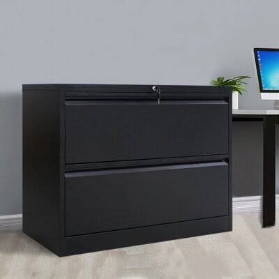 Black 2-Drawer Lateral Filing Cabinet D628936
