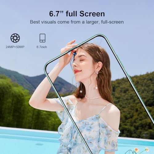 Graphite black 5G Android Smartphone 8GB+256GB 6.7" HD Screen 24MP+50MP Camera 6200mAh Battery G19095