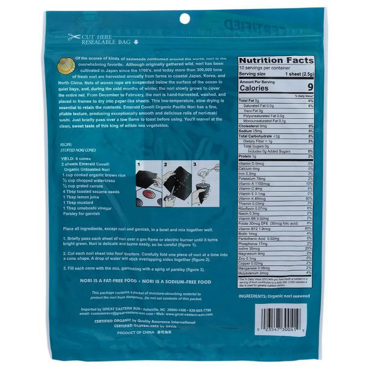 Organic Pacific Nori Sheets 0.9 oz Pack of 2 R950554