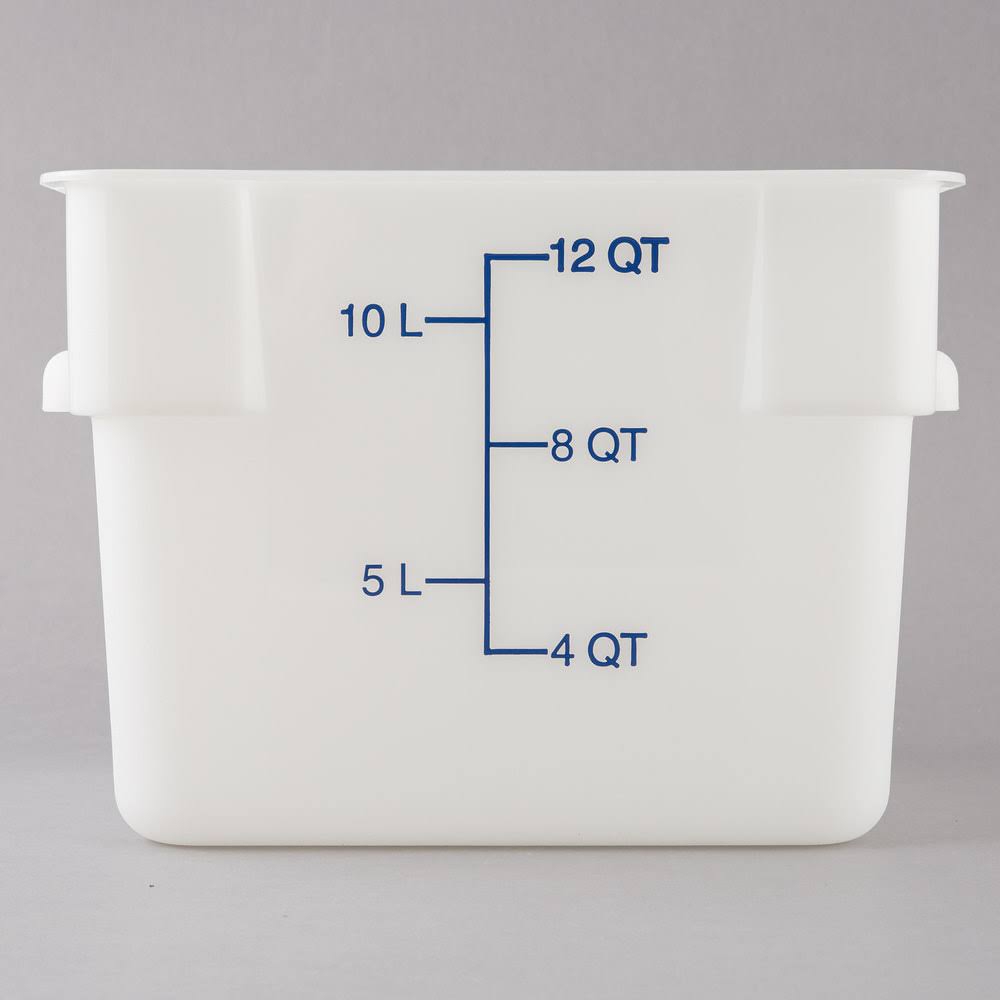 White 12 qt. Square Food Storage Container N776
