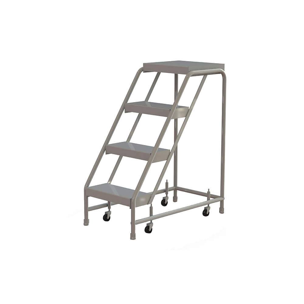 4-Step Rolling Ladder, Ribbed Step Tread, 40 in Overall Height, 350 lb Load Capacity B4343