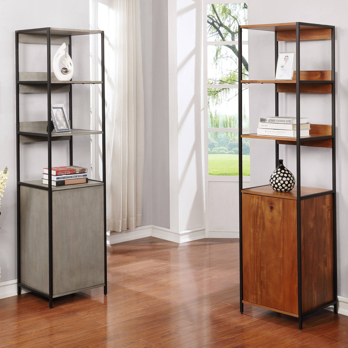 Grey 3-Shelf Storage Bookshelf C98073