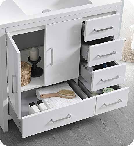 36x22 Glossy White Free Standing Bathroom Cabinet K5357