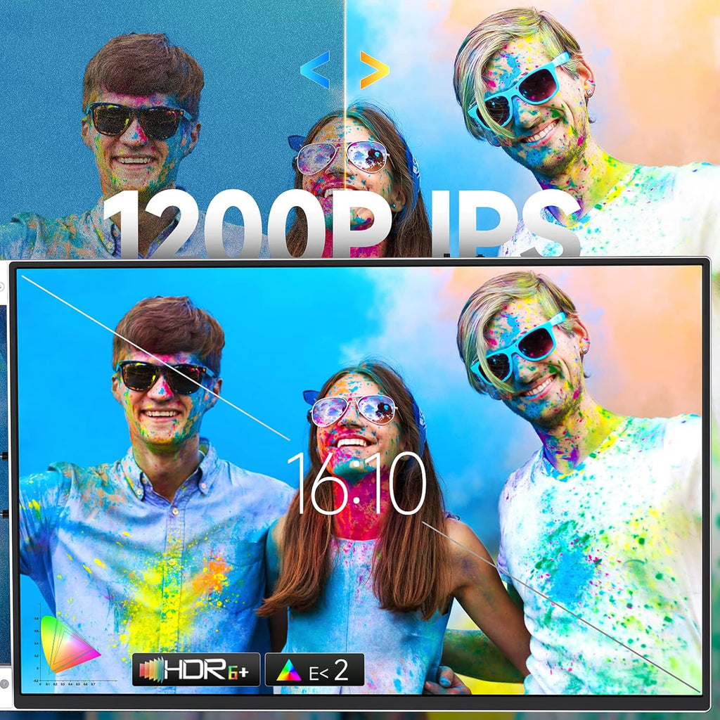 14" 1200P IPS Triple Screen Laptop Monitor Extender with USB-C & HDMI O489140
