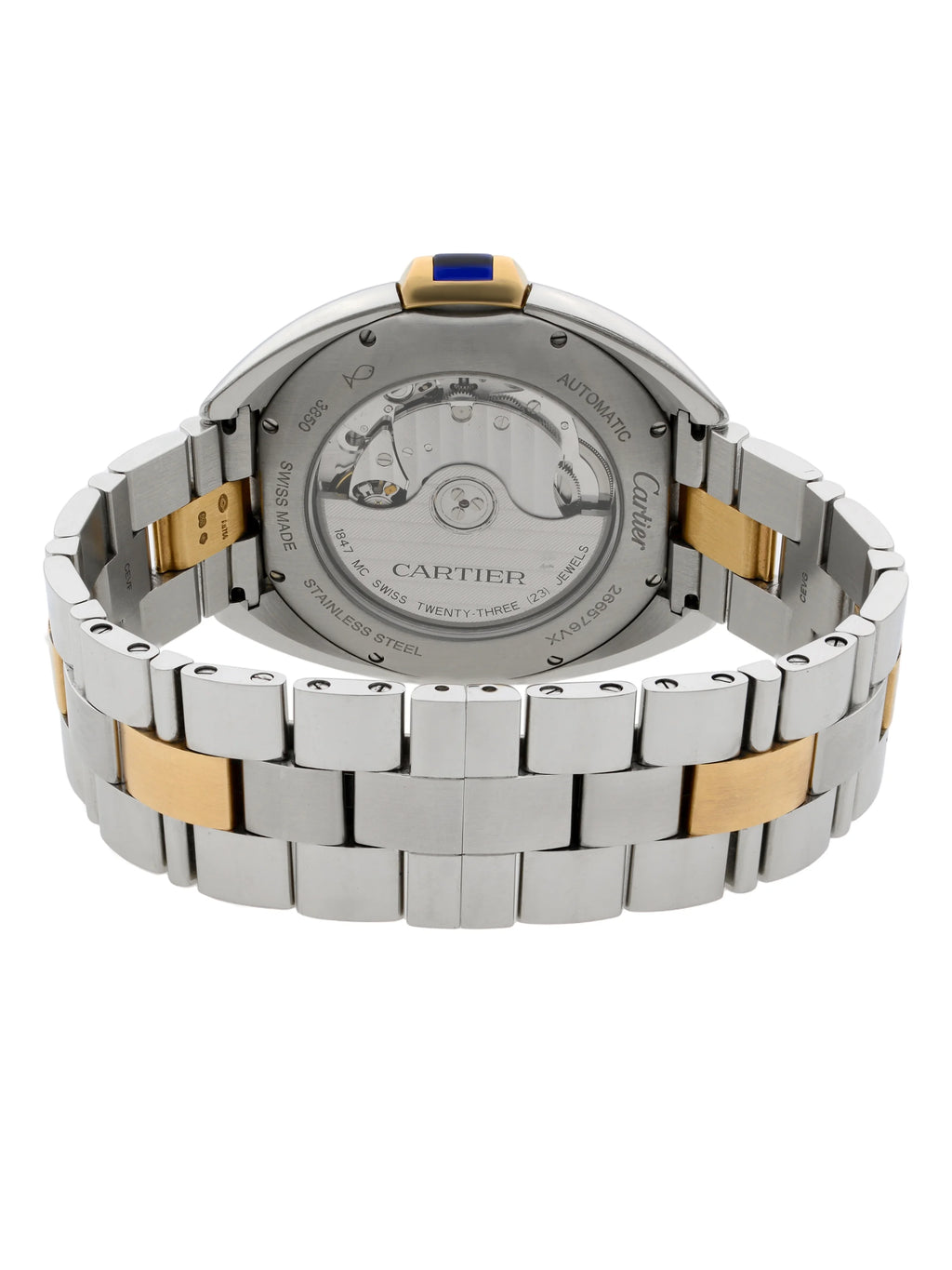 18k Rose Gold Steel Silver Guilloche Automatic Men Watch P38199