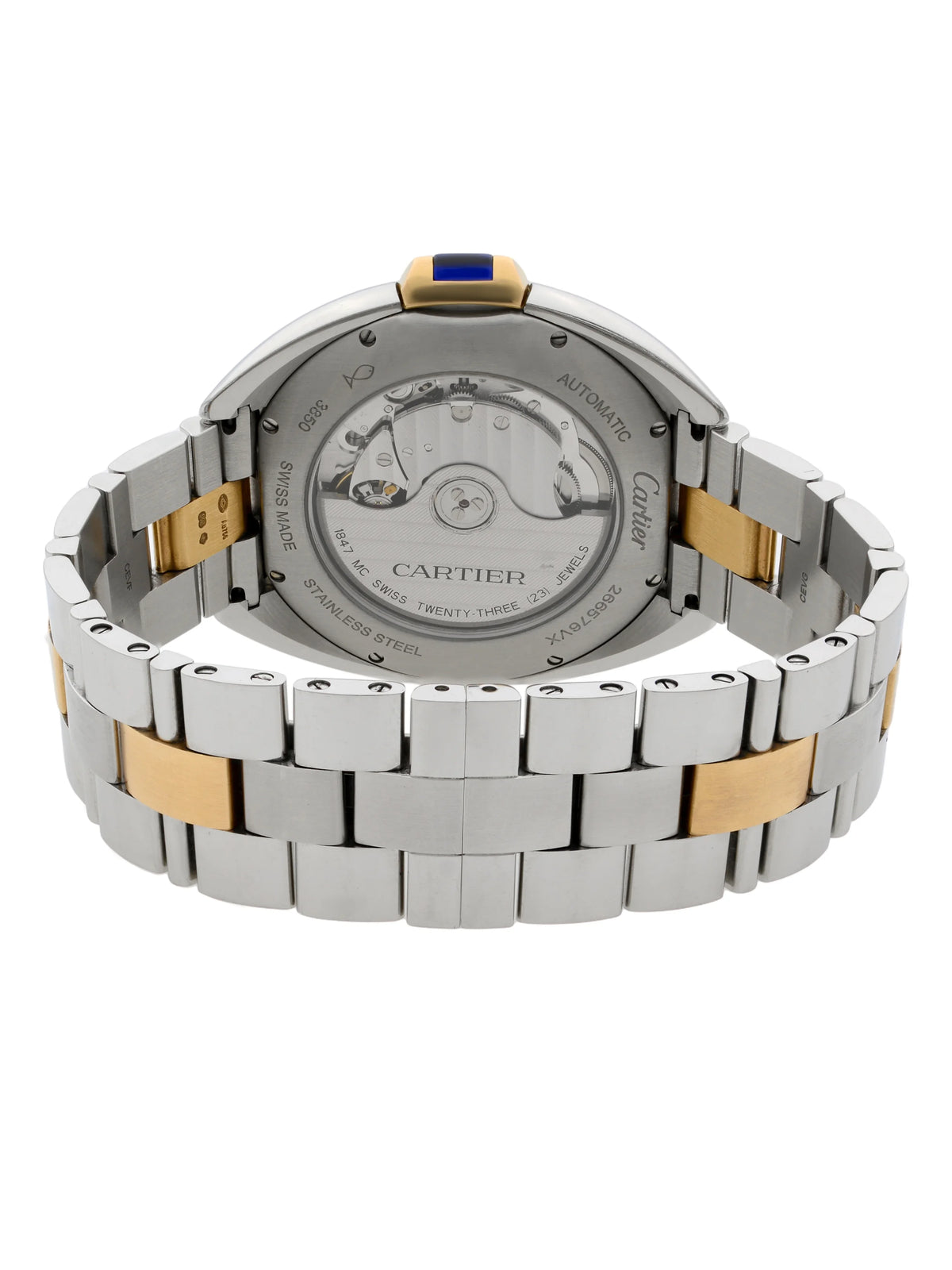 18k Rose Gold Steel Silver Guilloche Automatic Men Watch P38199