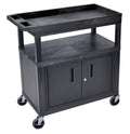 Black Two Flat One Tub Shelves Utility Cart T740