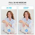 2K QHD USB Webcam with Dual Microphones and Two Speakers T427096