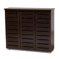 Dark Brown 3-Door Shoe Storage Cabinet E500548