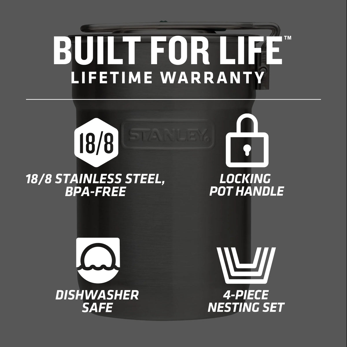 Stainless Steel Camping Cookware Set J3033
