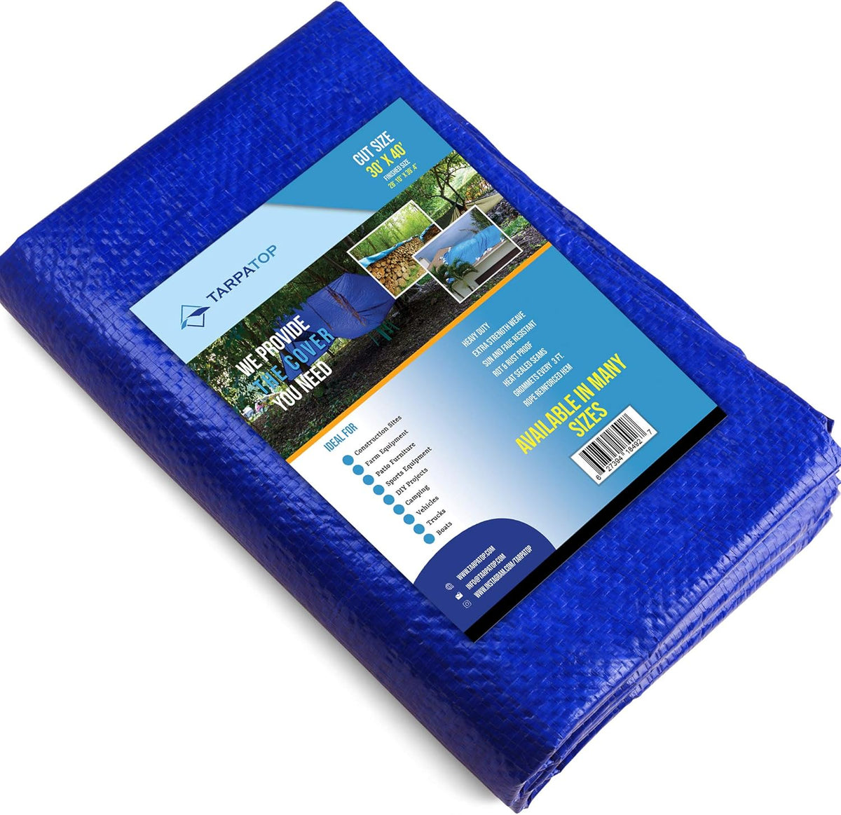 30X40 Waterproof Multi-Purpose Poly Tarp Blue A194