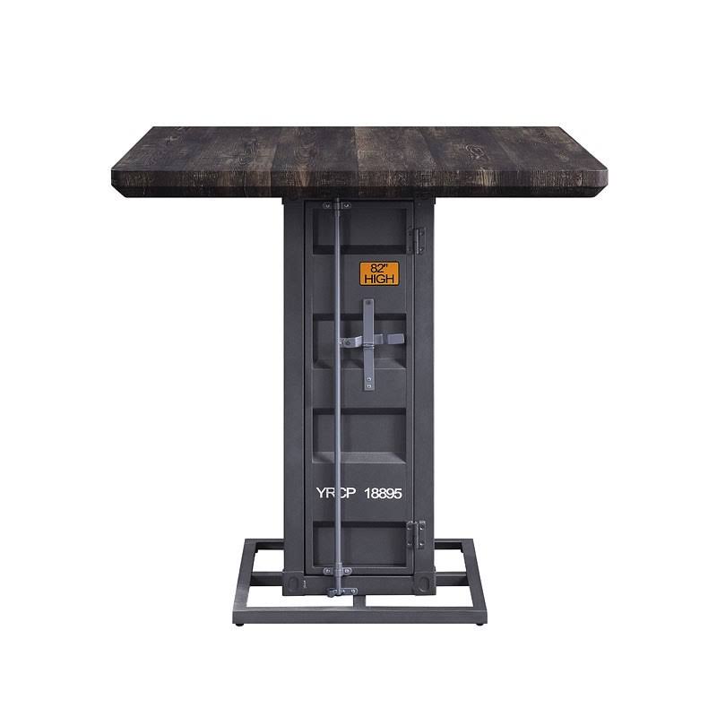 Counter Height Table Antique Walnut Gunmetal X915620