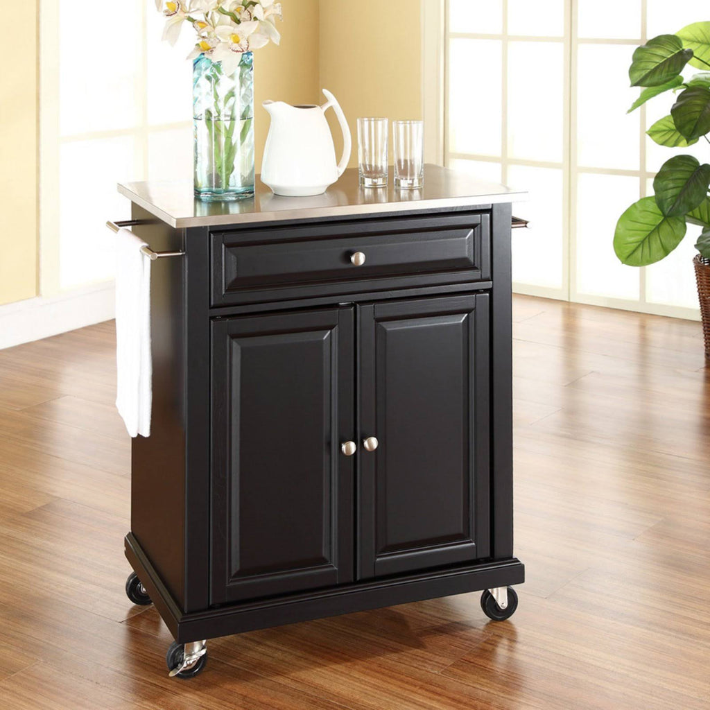 Stainless Steel Top Portable Kitchen Cart Island Q586